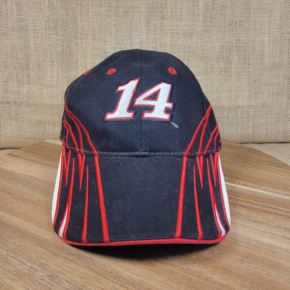 Nascar Other - Vintage Nascar Winners Circle Hat Tony Stewart 14 Black Red Flames Strapback Cap